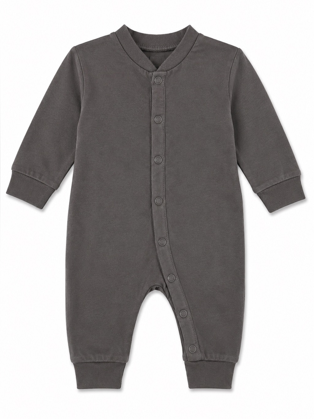 H&M Charcoal Gray Long-Sleeve Footed One-Piece
